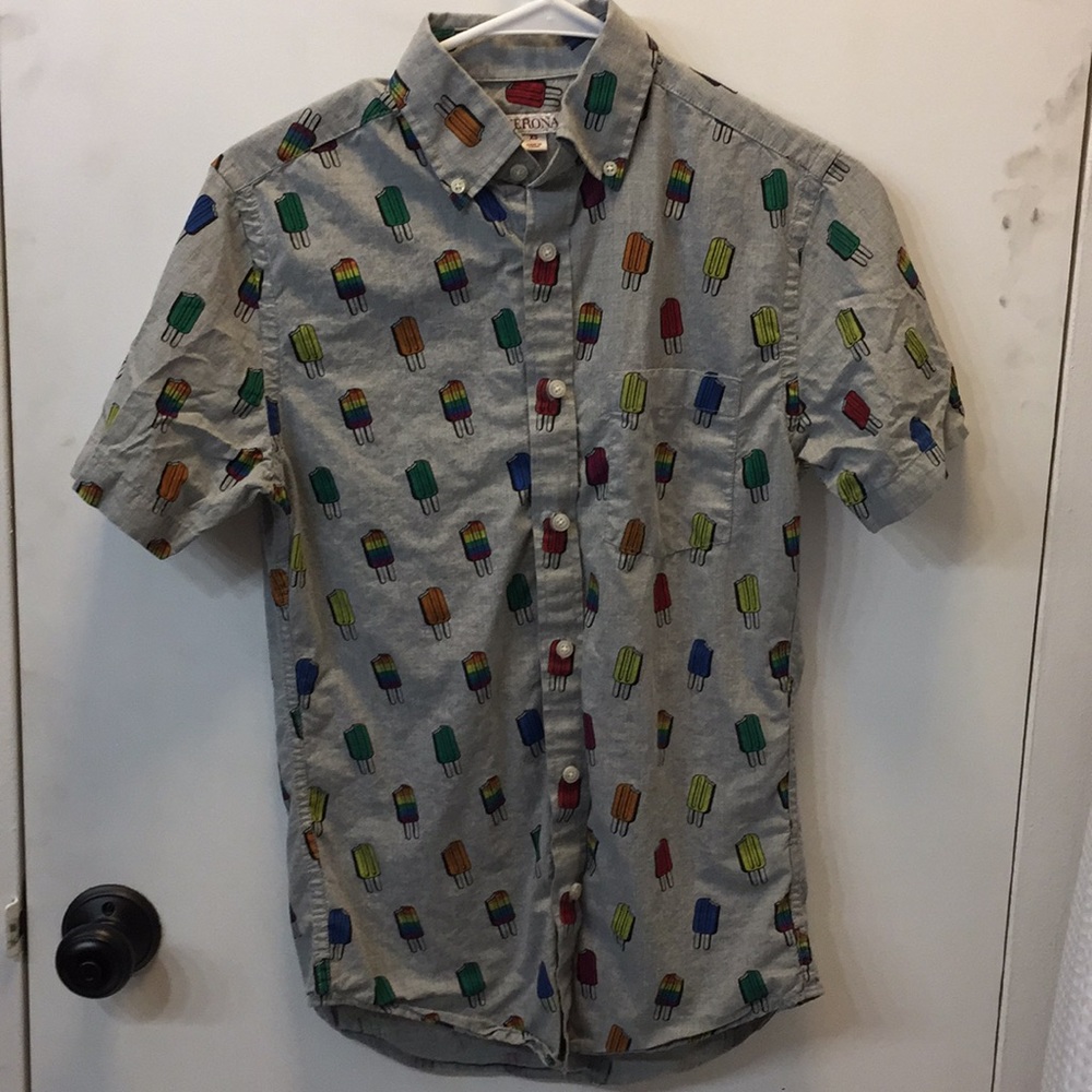 Merona Unisex XS Grey Popsicle Button-Up